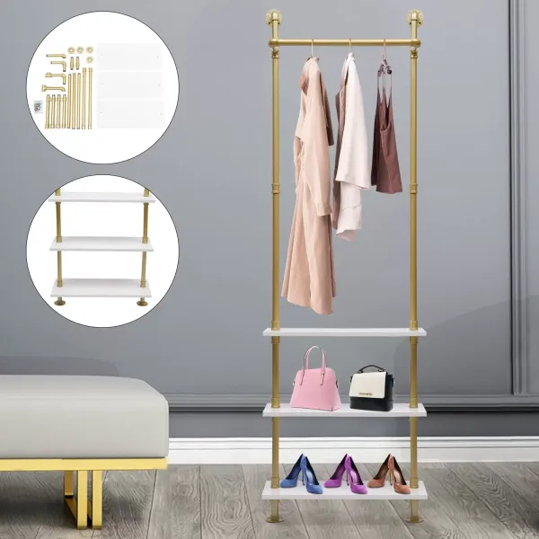 Perchero de pared de hierro de estilo industrial de estilo vintage, capacidad de carga de 50 kg, para dormitorio o armario