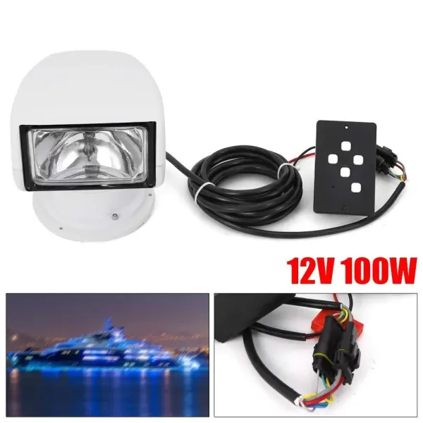 CNCEST Foco de búsqueda con mando a distancia de 360 grados, Halógeno, 100 W