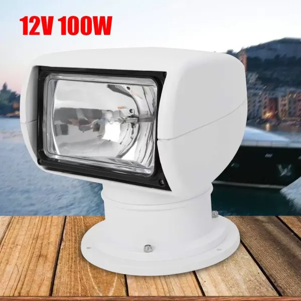 CNCEST Foco de búsqueda con mando a distancia de 360 grados, Halógeno, 100 W