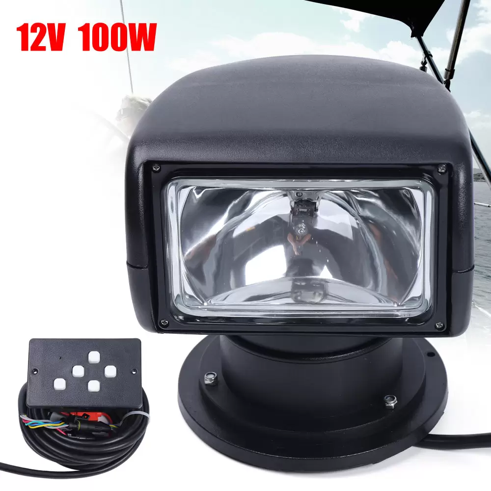 Faro de búsqueda de 360 ° para camión, barco, coche, mando a distancia inalámbrico, 100 W