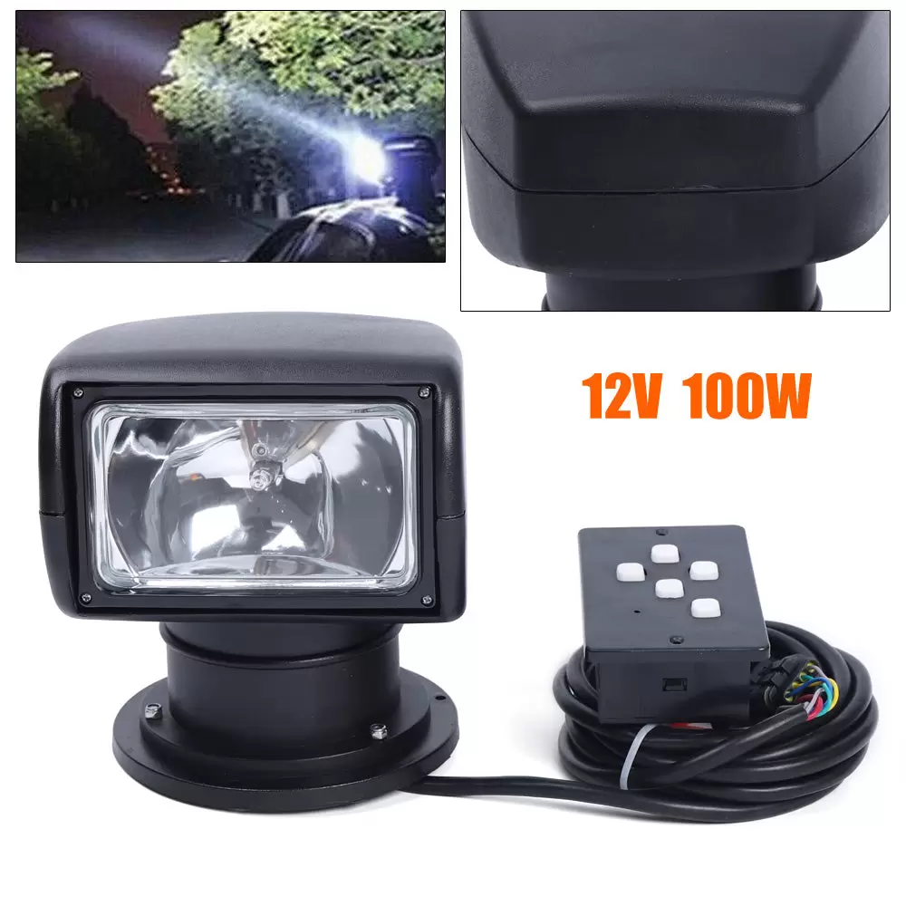 Faro de búsqueda de 360 ° para camión, barco, coche, mando a distancia inalámbrico, 100 W