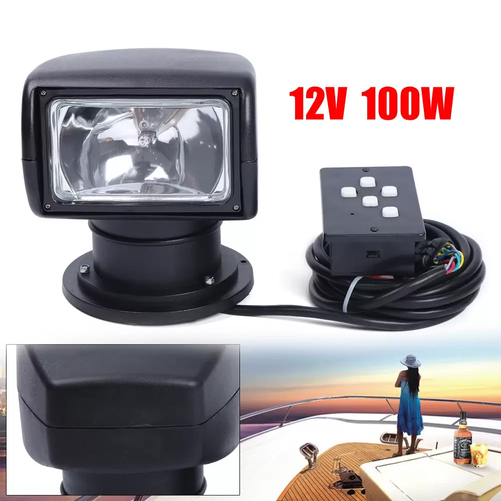 Faro de búsqueda de 360 ° para camión, barco, coche, mando a distancia inalámbrico, 100 W