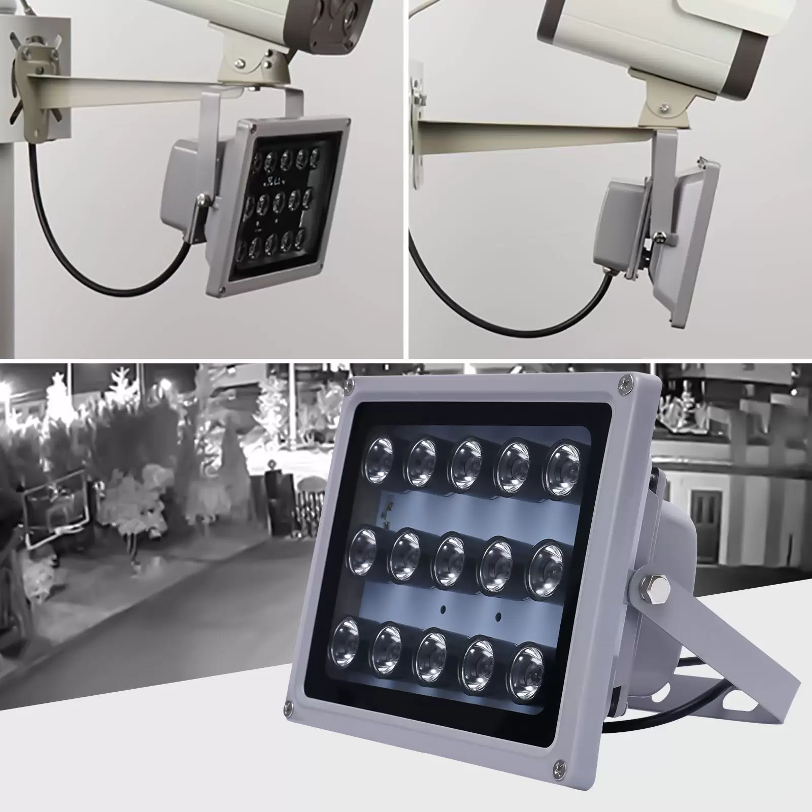 30 W 15 LED 12 V IR visión nocturna lámpara proyector proyector exterior foco para jardín