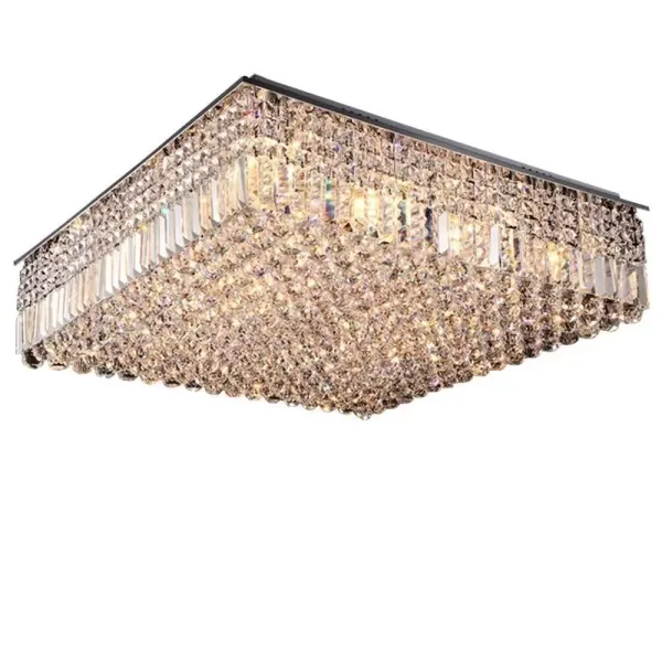 Lámpara de araña de cristal, bombilla LED de bajo consumo, rectangular, lámpara de techo Lámpara de araña de cristal, bombilla LED de bajo consumo, rectangular, lámpara de techo