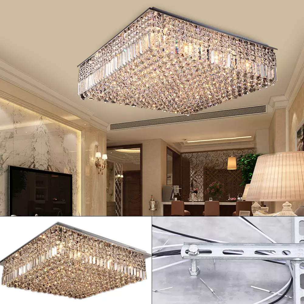 Tamaño: El tamaño de la lámpara de techo es de 40 * 40 cm y el área de irradiación es de 30 a 15 metros cuadrados.  Exquisita: la lámpara de bola de cristal se compone de exquisitas bolas de cristal. El cristal adopta un proceso de corte multifacético y emite una luz similar a un diamante bajo la luz, brillando intensamente.  Aplicación: Esta lámpara es muy hermosa y perfecta para dormitorio, sala de estar, comedor, bar, almacén, restaurante, cafetería.