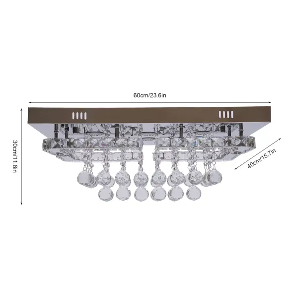 Lámpara de araña de cristal moderna con control remoto, Iluminación de tres colores K9