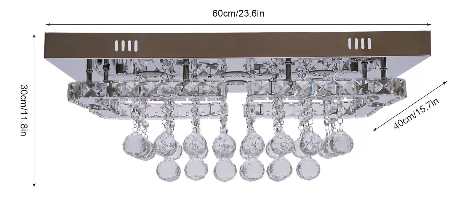 Lámpara de araña de cristal moderna con control remoto, Iluminación de tres colores K9