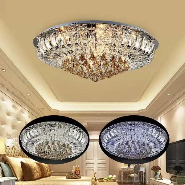 LED moderno K9 Cristal transparente Techo Lámpara colgante Iluminación de la lámpara del vestíbulo 60 * 30 cm