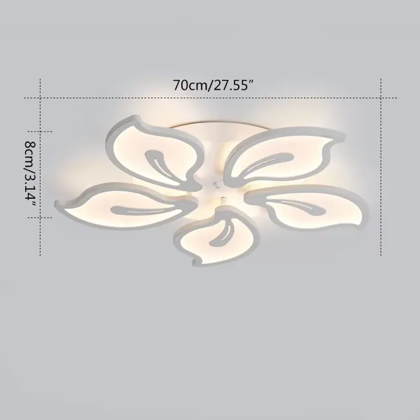 Lámpara de techo LED moderna regulable con forma de flor creativa, lámpara acrílica para sala de estar, pétalos de flores Lámpara de techo LED moderna regulable con forma de flor creativa, lámpara acrílica para sala de estar, pétalos de flores