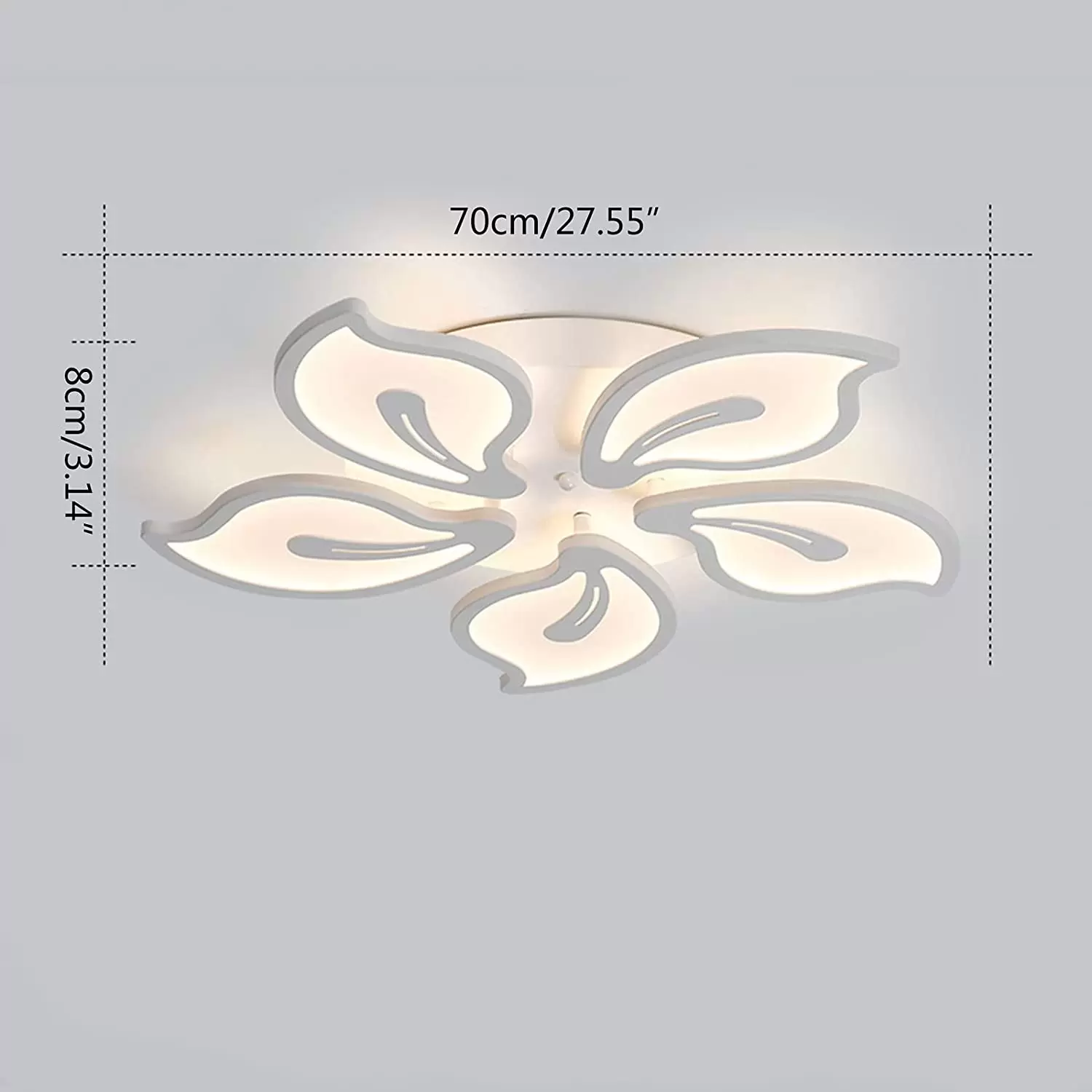 Lámpara de techo LED moderna regulable con forma de flor creativa, lámpara acrílica para sala de estar, pétalos de flores