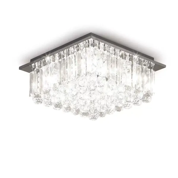 Lámpara de araña de cristal con intensidad regulable, decoración LED
