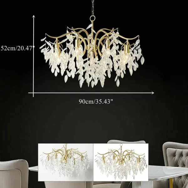 Lámpara de techo colgante de cristal, de metal, para salón, 12 W, diseño dorado
