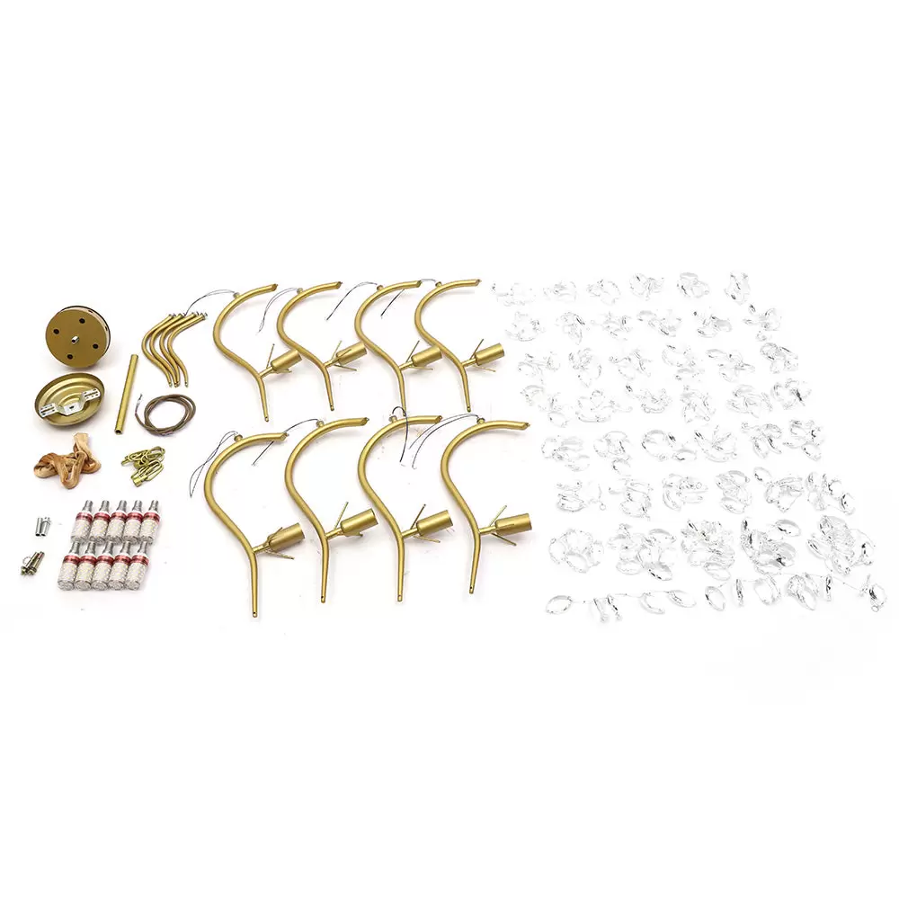 Lámpara de techo colgante de cristal, de metal, para salón, 12 W, diseño dorado