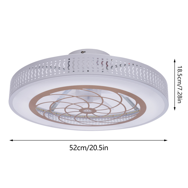 Ventilador de techo LED con iluminación, moderno, ultra silencioso, para sala de estar, dormitorio, restaurante, hoja, ventilador bajo
