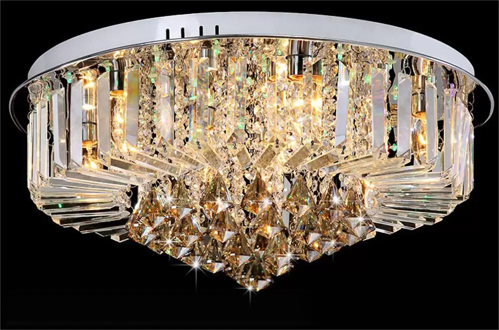 Lámpara de techo con gotas de cristal transparente, 220 V, moderna, para pasillo, salón, dormitorio, comedor (8 luces/60 x 27 cm)