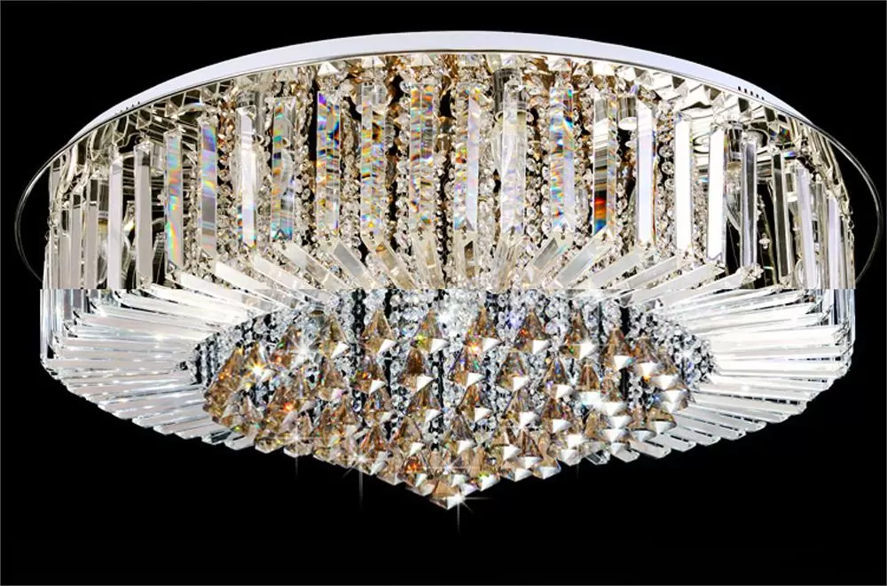 Lámpara de techo con gotas de cristal transparente, 220 V, moderna, para pasillo, salón, dormitorio, comedor (8 luces/60 x 27 cm)