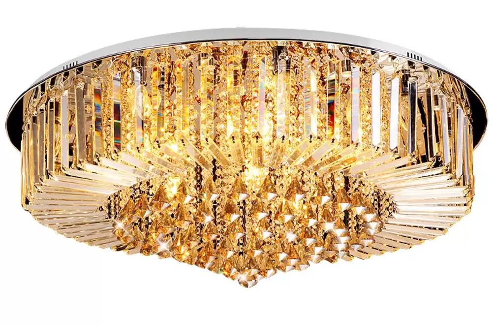 Lámpara de techo con gotas de cristal transparente, 220 V, moderna, para pasillo, salón, dormitorio, comedor (8 luces/60 x 27 cm)