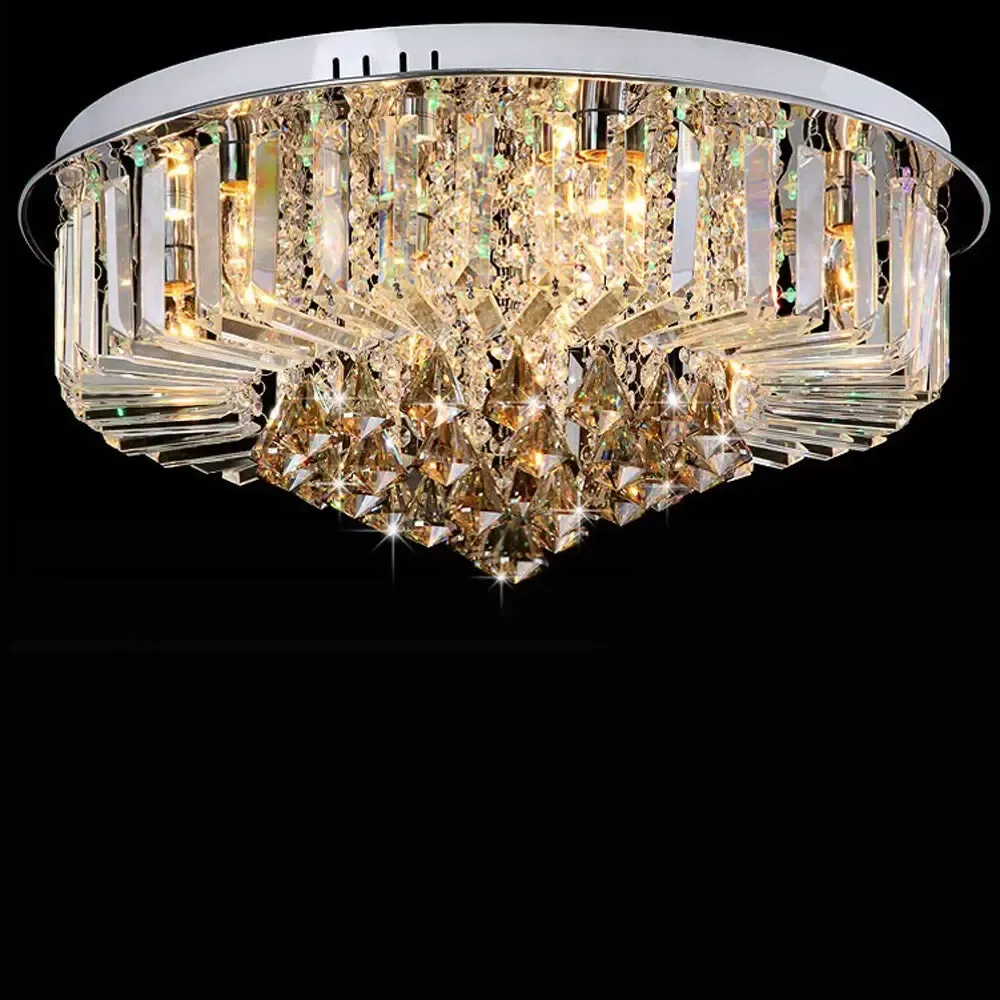Lámpara de techo con gotas de cristal transparente, 220 V, moderna, para pasillo, salón, dormitorio, comedor (8 luces/60 x 27 cm)