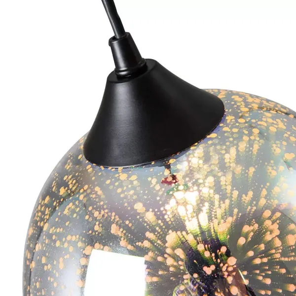 Lámpara colgante de cristal 3D moderna de 22x32cm, lámpara de fuegos artificiales para decoración navideña, luz de techo