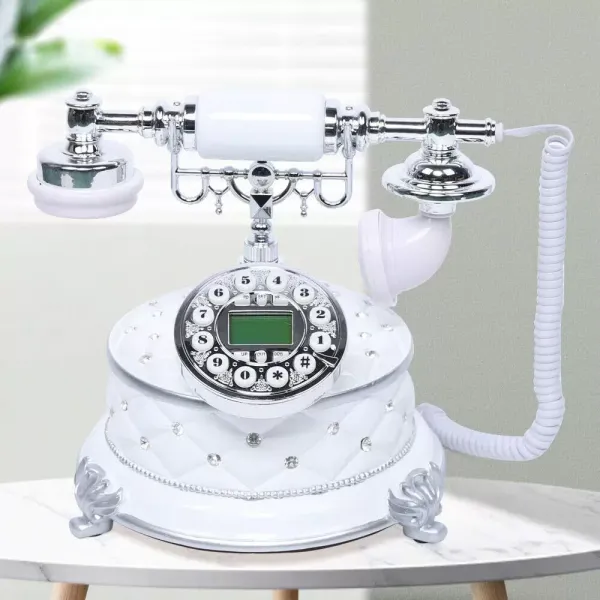 Teléfono retro de resina con cable de teléfono analógico con ID multifunción IP, para el hogar o la oficina Teléfono retro de resina con cable de teléfono analógico con ID multifunción IP, para el hogar o la oficina