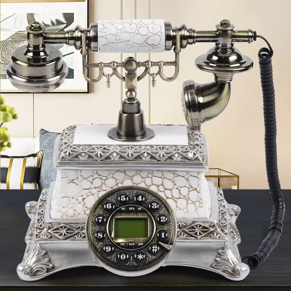 Teléfono antiguo Retro moda Nostalgia teléfono clásico escritorio teléfono para el hogar, oficina, Hotel estrella, galería de arte decoración de lujo