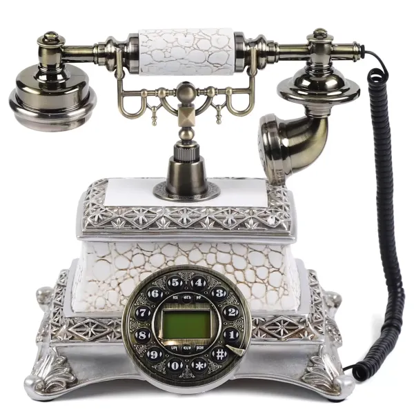 Teléfono antiguo Retro moda Nostalgia teléfono clásico escritorio teléfono para el hogar, oficina, Hotel estrella, galería de arte decoración de lujo