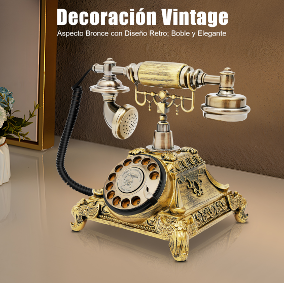 Teléfono con botón de presión para casa, oficina, cafetería, bar, teléfono fijo, estilo europeo antiguo, decoración