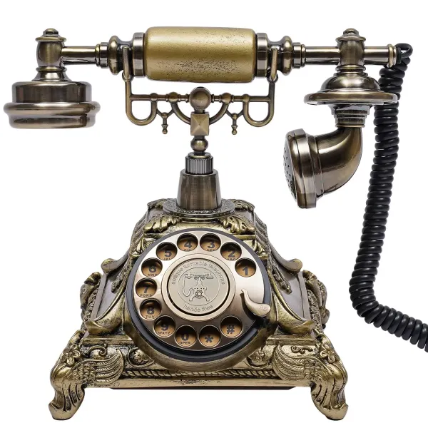 Teléfono con botón de presión para casa, oficina, cafetería, bar, teléfono fijo, estilo europeo antiguo, decoración