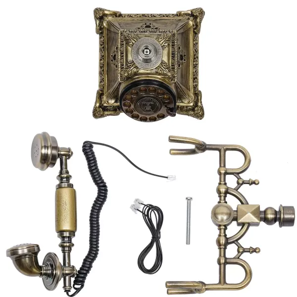 Teléfono con botón de presión para casa, oficina, cafetería, bar, teléfono fijo, estilo europeo antiguo, decoración Teléfono con botón de presión para casa, oficina, cafetería, bar, teléfono fijo, estilo europeo antiguo, decoración