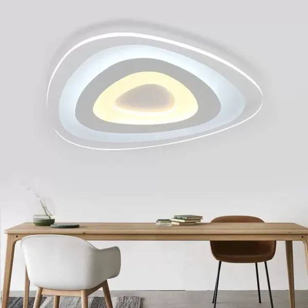 Lámpara de techo LED, moderna lámpara de acrílico ultradelgada triangular para sala de estar, dormitorio, comedor, cocina, 36 W (blanco)