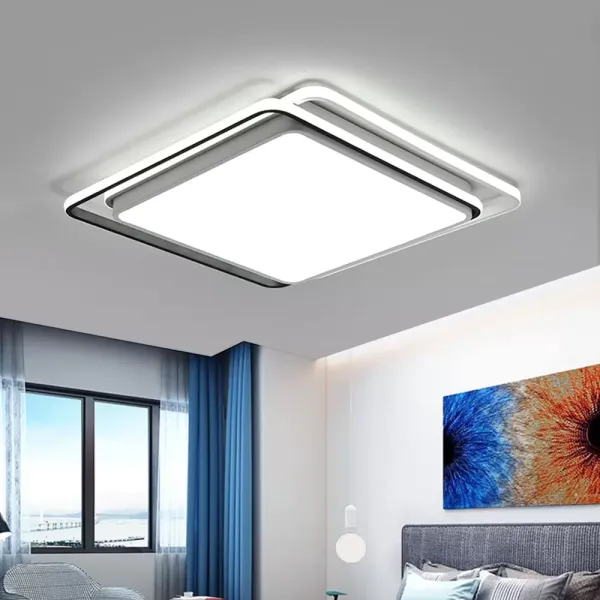 Lámpara cuadrada de luz LED de techo acrílica moderna de 54W, 48cm