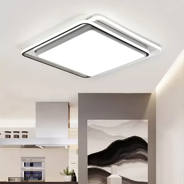 Lámpara cuadrada de luz LED de techo acrílica moderna de 54W, 48cm