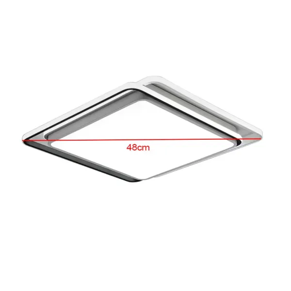 Lámpara cuadrada de luz LED de techo acrílica moderna de 54W, 48cm