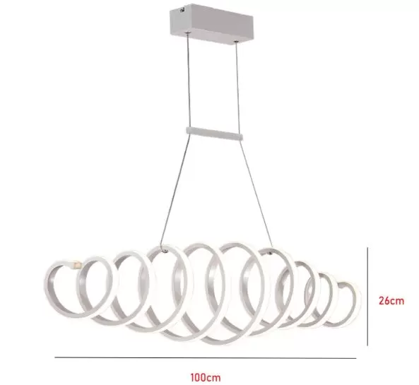 88 W S-Shaped LED Lámpara de techo de diseño creativo, lámpara de techo, luz blanca fría