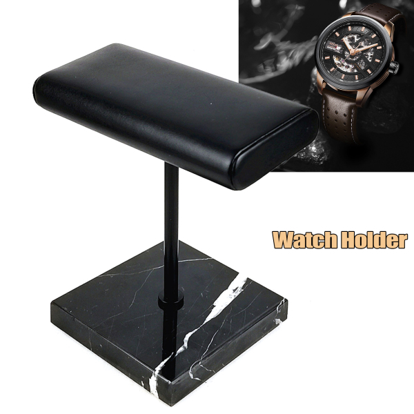 Expositor de relojes, base de mármol negro Soporte para relojes para uso minorista o personal