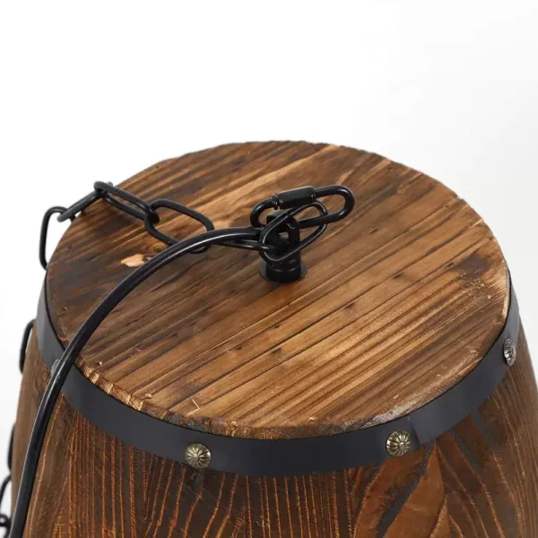 Lámpara de techo E27, retro, de madera, vintage, para bar, cafetería, casco, iluminación