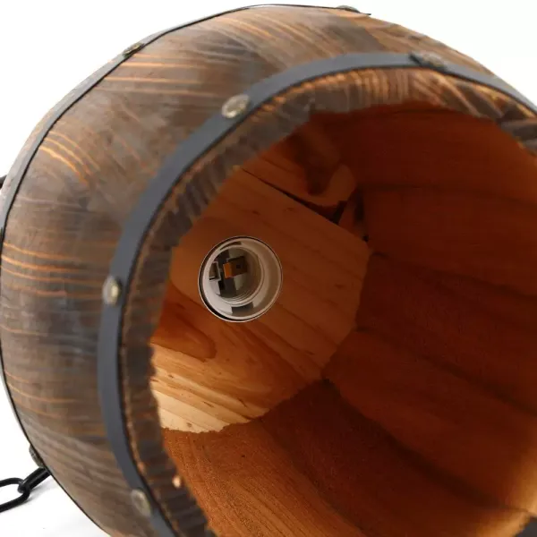 Lámpara de techo E27, retro, de madera, vintage, para bar, cafetería, casco, iluminación