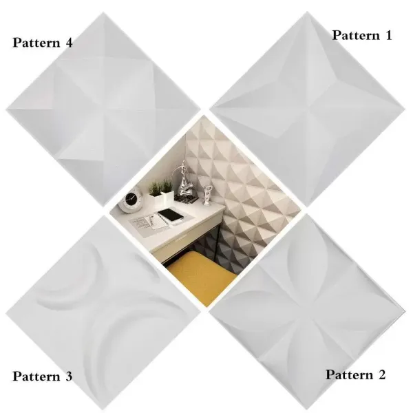 12 paneles de pared 3D adhesivos de pared de PVC respetuoso con el medio ambiente 12 paneles de pared 3D adhesivos de pared de PVC respetuoso con el medio ambiente