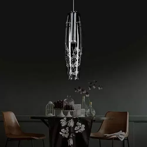 Lámpara colgante moderna con cordón ajustable de cristal transparente para la cocina, comedor, bar, dormitorio, moderna lámpara colgante de cristal