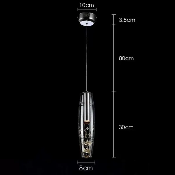 Lámpara colgante moderna con cordón ajustable de cristal transparente para la cocina, comedor, bar, dormitorio, moderna lámpara colgante de cristal
