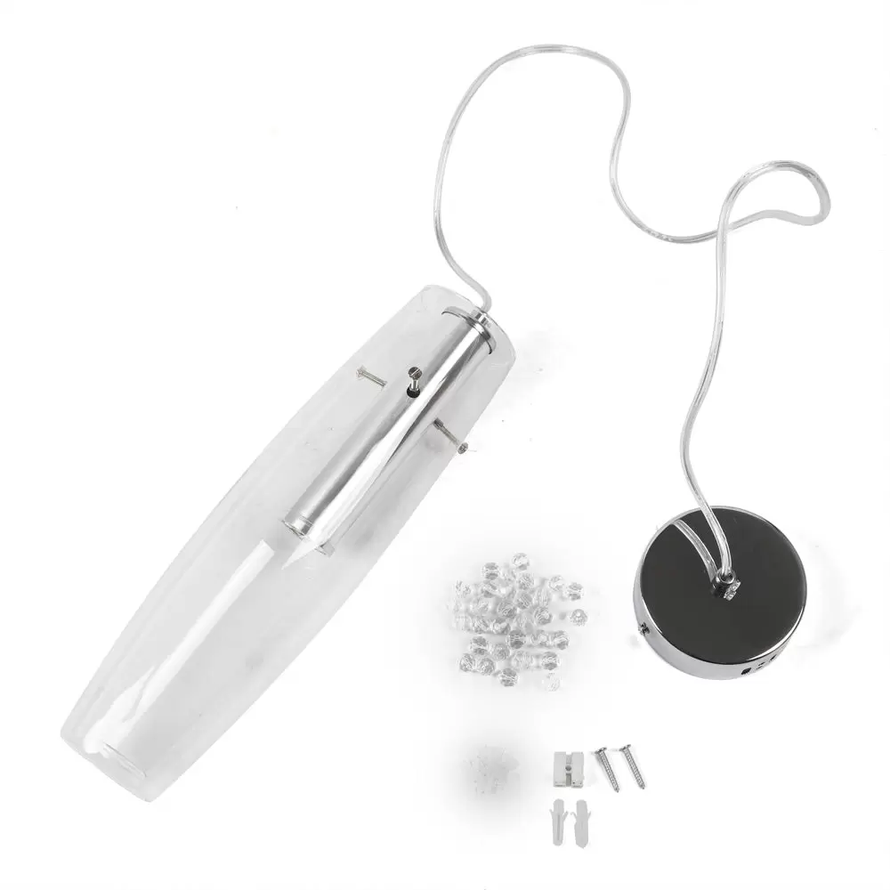 Lámpara colgante moderna con cordón ajustable de cristal transparente para la cocina, comedor, bar, dormitorio, moderna lámpara colgante de cristal