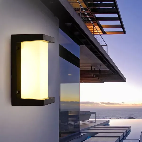 18 W Moderna lámpara de pared rectangular de aluminio interior luz cálida con pantalla de cristal para lámpara de baño