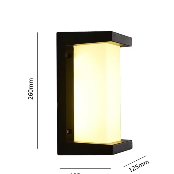 18 W Moderna lámpara de pared rectangular de aluminio interior luz cálida con pantalla de cristal para lámpara de baño