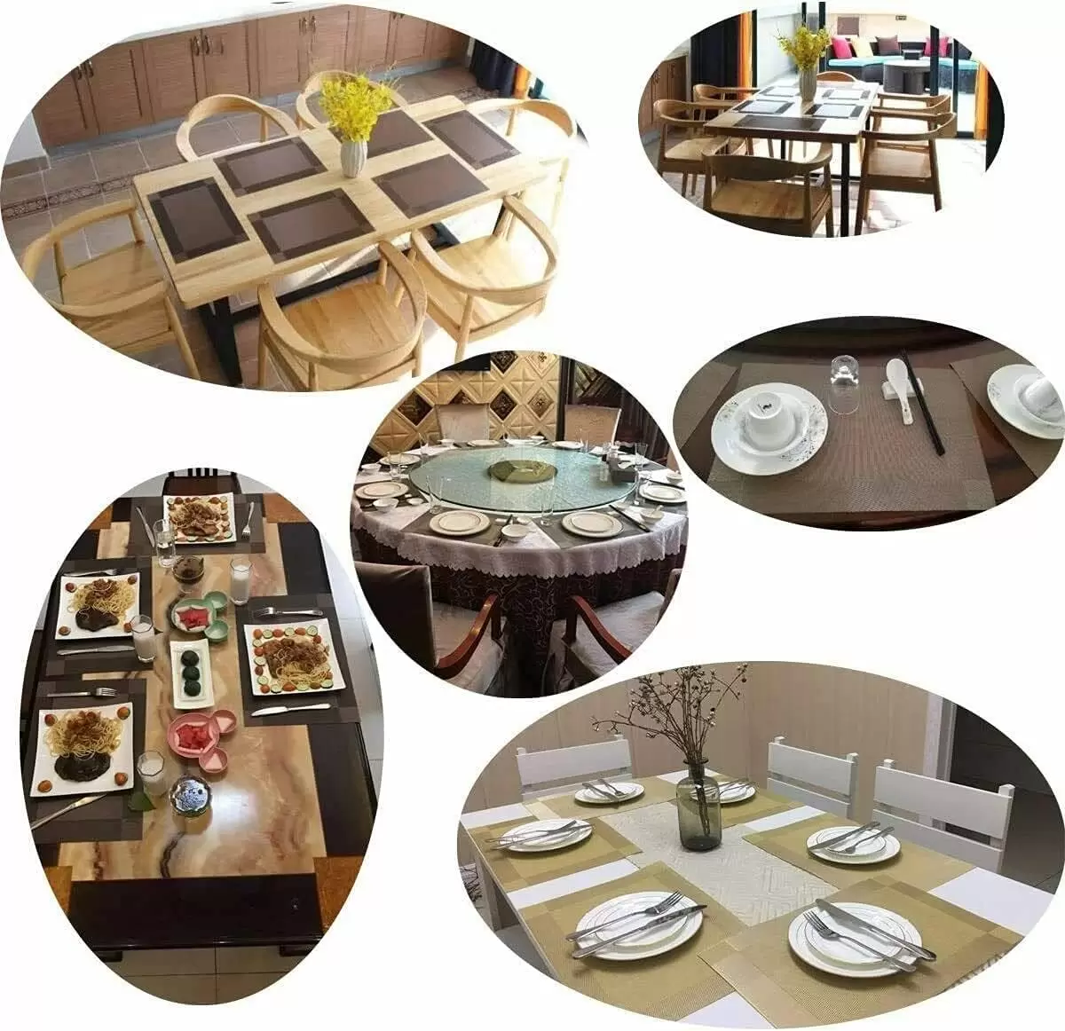 4 juegos de manteles individuales antideslizantes, manteles individuales para cocina, restaurante