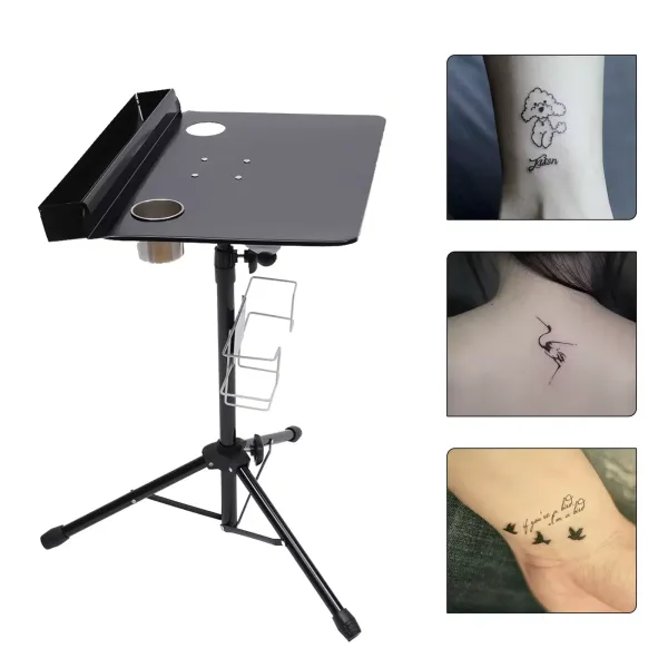 Estación de trabajo para tatuajes, altura regulable de 61 a 107 cm, portátil, ajustable,, estación de trabajo móvil