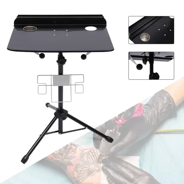 Estación de trabajo para tatuajes, altura regulable de 61 a 107 cm, portátil, ajustable,, estación de trabajo móvil