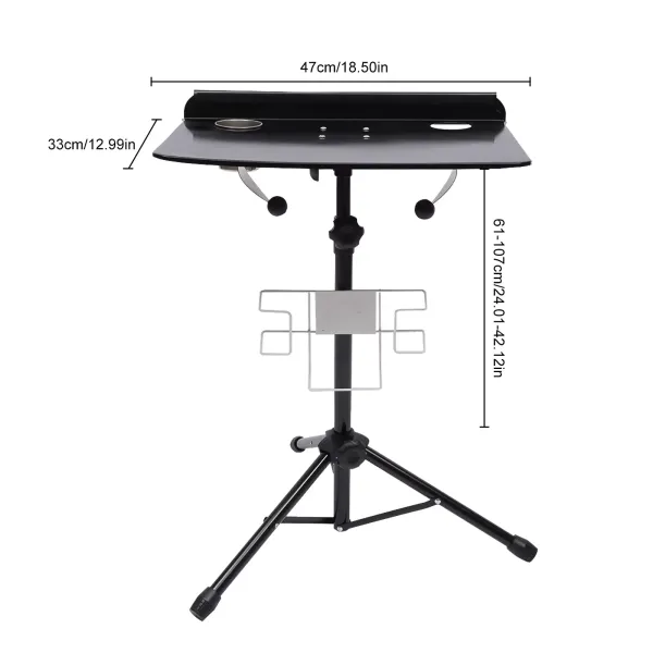 Estación de trabajo para tatuajes, altura regulable de 61 a 107 cm, portátil, ajustable,, estación de trabajo móvil