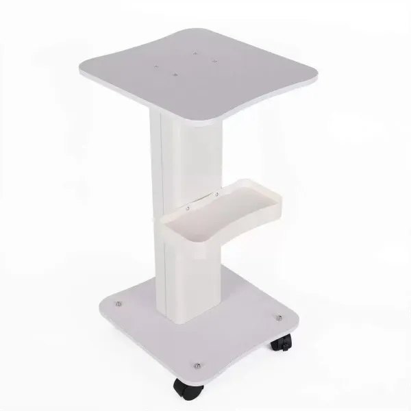 Carrito de peluquería portátil con ruedas universales (hasta 40 kg), color blanco
