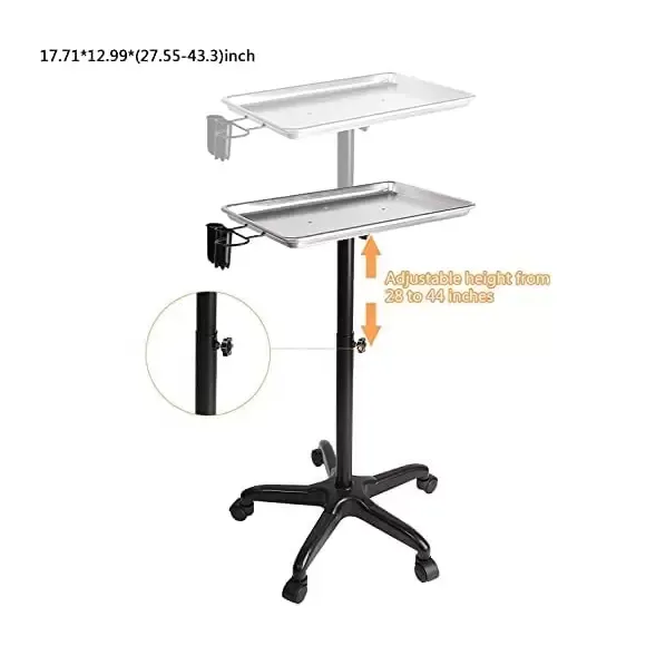 Carrito de peluquería con altura ajustable, con soporte para secador, para peluquería y esteticista