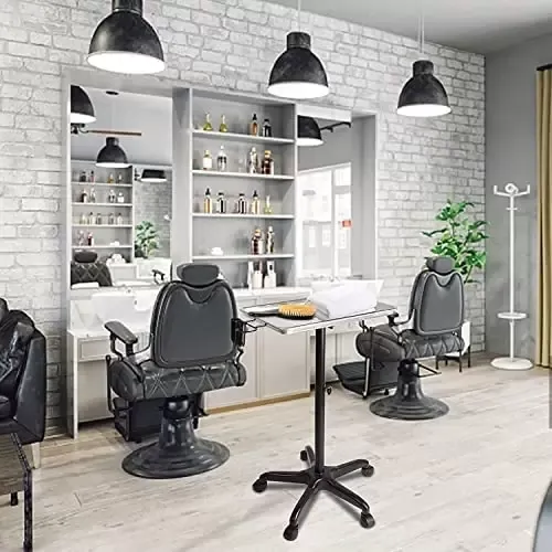 Carrito de peluquería con altura ajustable, con soporte para secador, para peluquería y esteticista